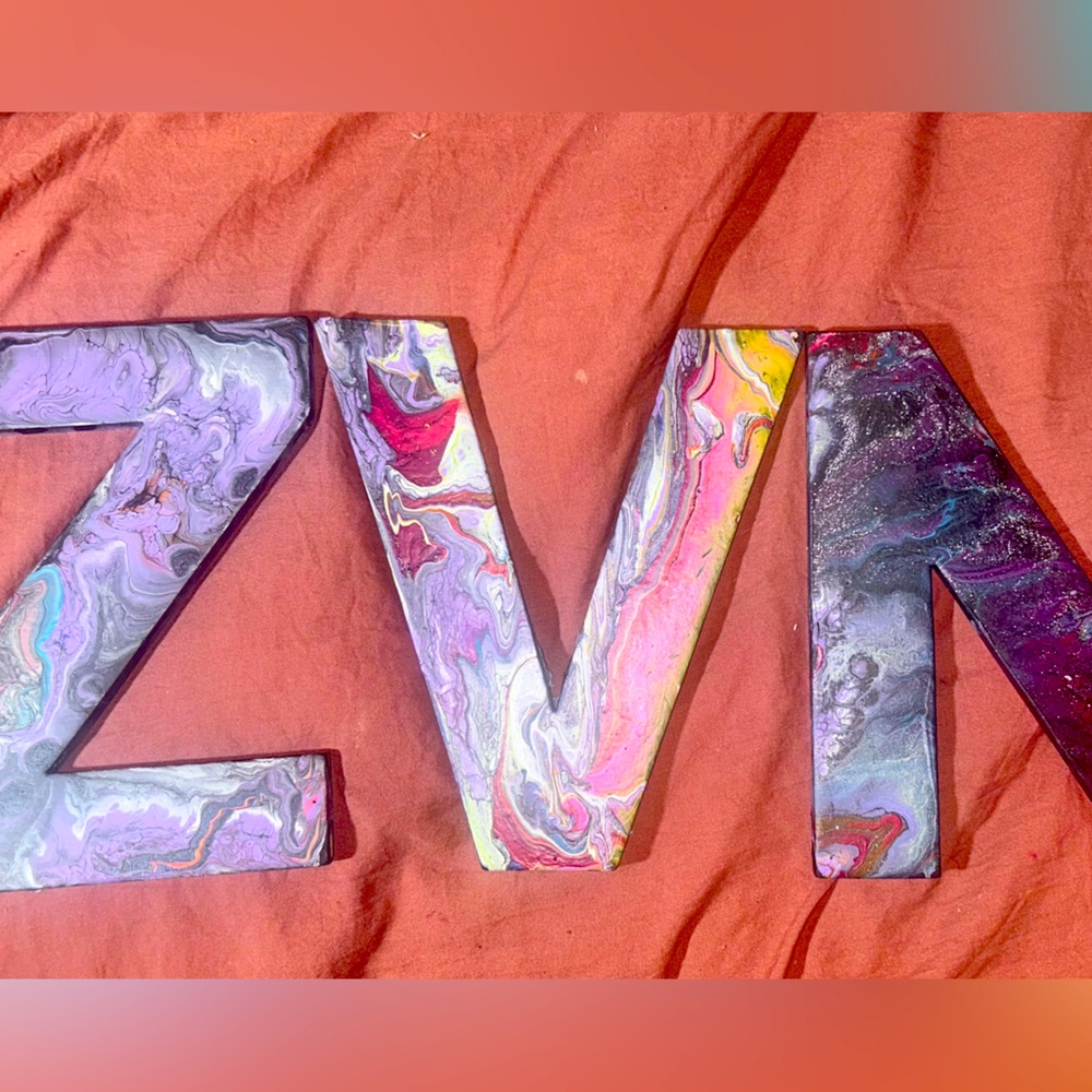 Paint Pour Custom Letters - one of a kind every time